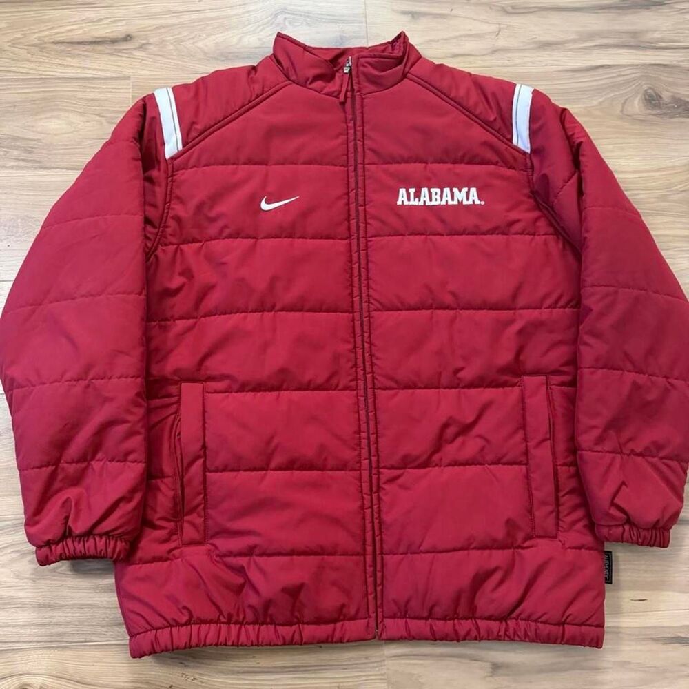 Vintage 00s Nike Alabama Crimson Tide red puffer jacket embroidered swoosh Large